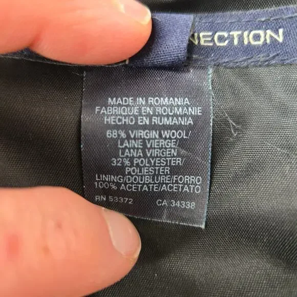 FRENCH CONNECTION Black and Gray Plaid Short Sleeve Cowl Neck Dress Pockets 8 - Picture 11 of 11